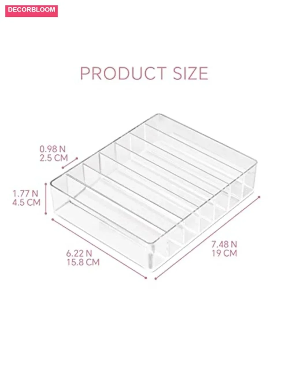 7-Slot Clear Acrylic Makeup Palette Organizer for Vanity